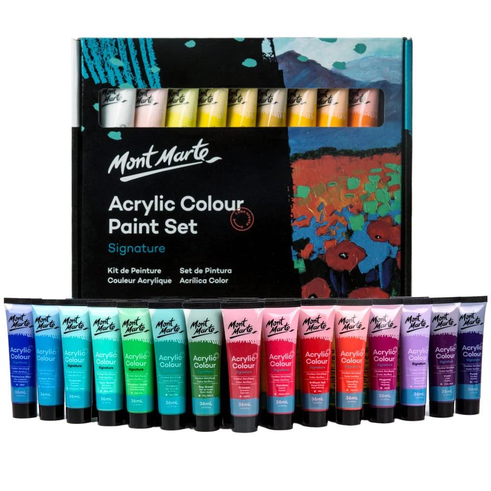 Acrylic Colour Paint Set 36pc x 36ml - Mont Marte - Glowish