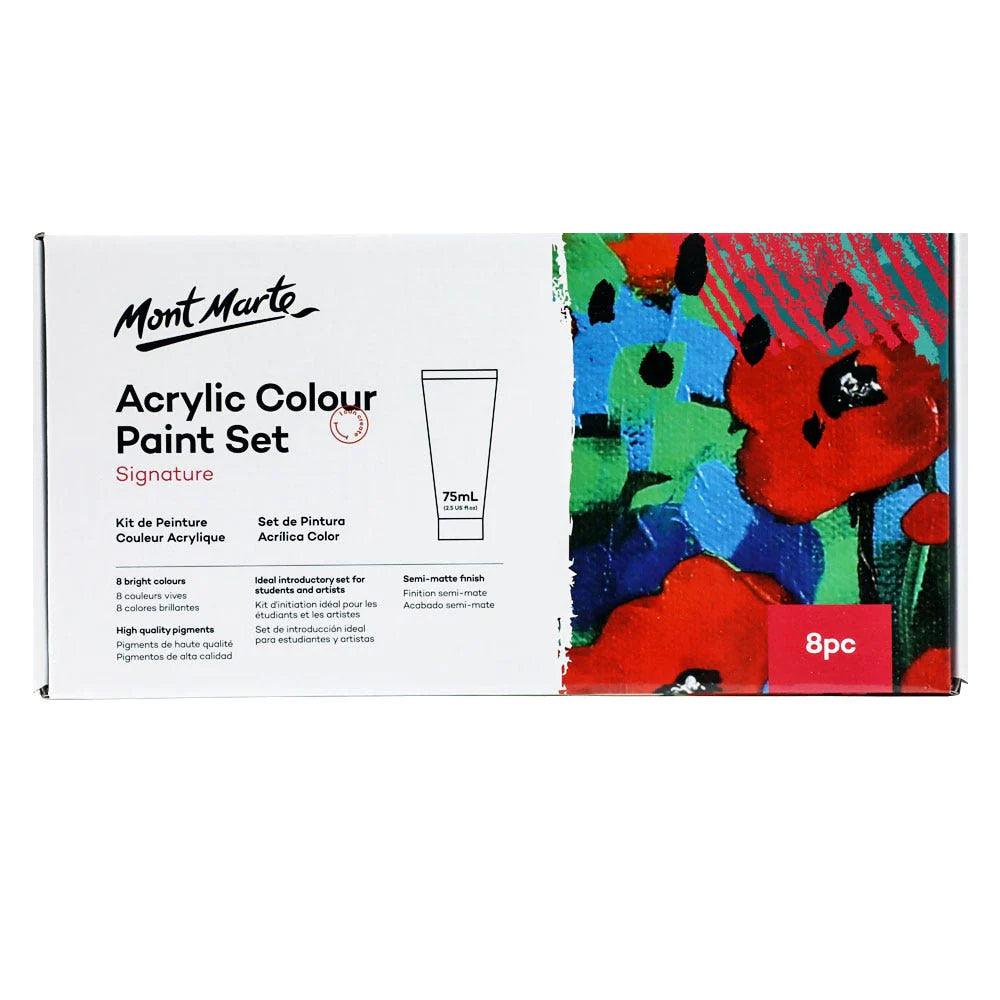 Acrylic Colour Paint Set 8pc x 75ml - Mont Marte - Glowish