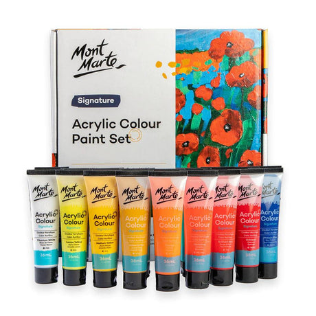 Acrylic Colour Paint Set Signature 18pc x 36ml - Mont Marte - Glowish