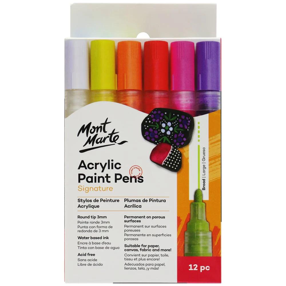 Acrylic Paint Pens Broad Tip 12pc - Mont Marte - Glowish