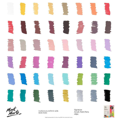 Acrylic Paint Pens Broad Tip 48pc - Mont Marte - Glowish