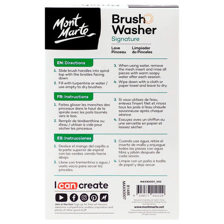Brush Washer Signature Stainless Steel - Mont Marte - Art and craft store auckland