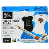 Fabric Paint Sticks Signature 9pc - Mont Marte - Glowish