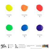 Fluoro Acrylic Ink Premium 6pc x 20ml - Mont Marte craft supplies