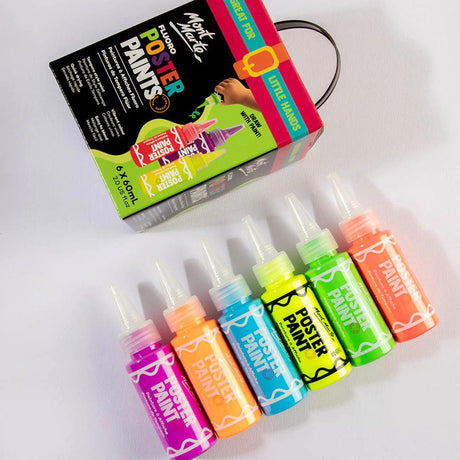 Fluoro Poster Paint Set 6pc x 60ml - Glowish