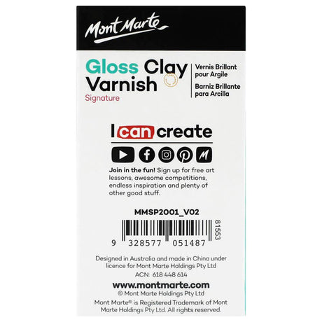 Gloss Clay Varnish Signature 120ml - Mont Marte - Glowish