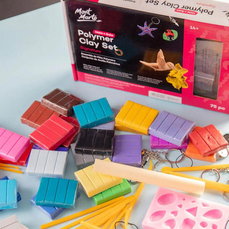 Make n Bake Polymer Clay Set 75pc - Mont Marte - Glowish