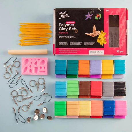 Make n Bake Polymer Clay Set 75pc - Mont Marte - Glowish