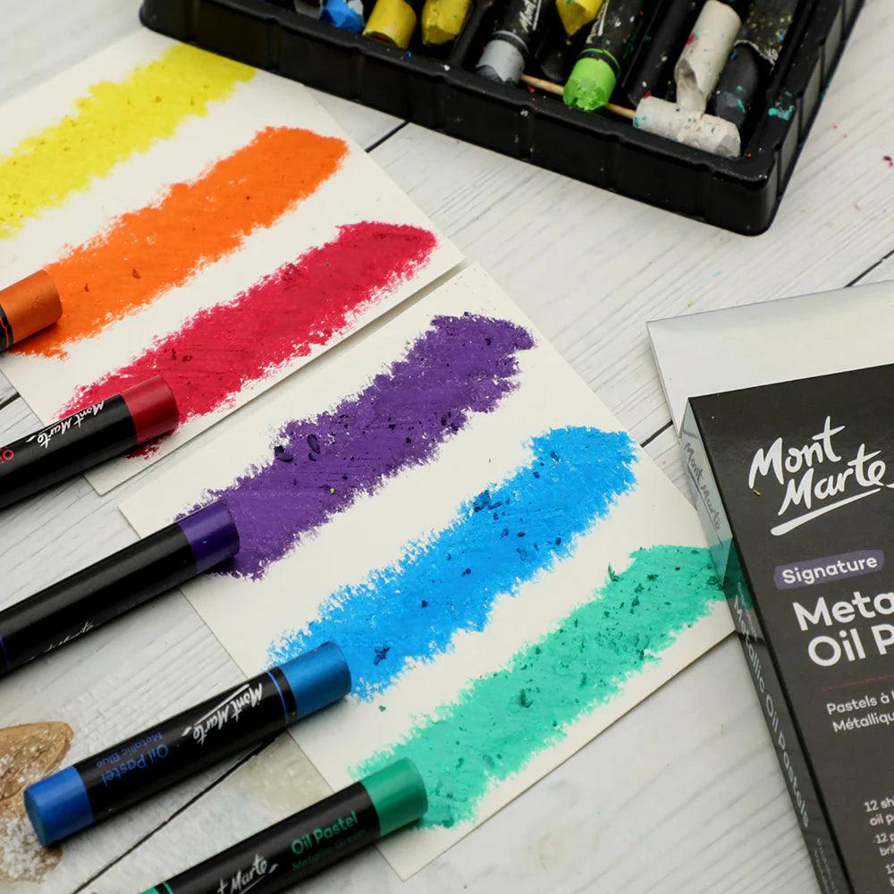 Metallic Oil Pastels Signature 12pc - Mont Marte - Glowish