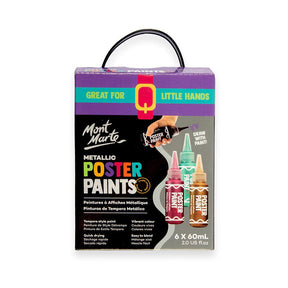 Metallic Poster Paint Set 6pc x 60ml - Mont Marte - Glowish