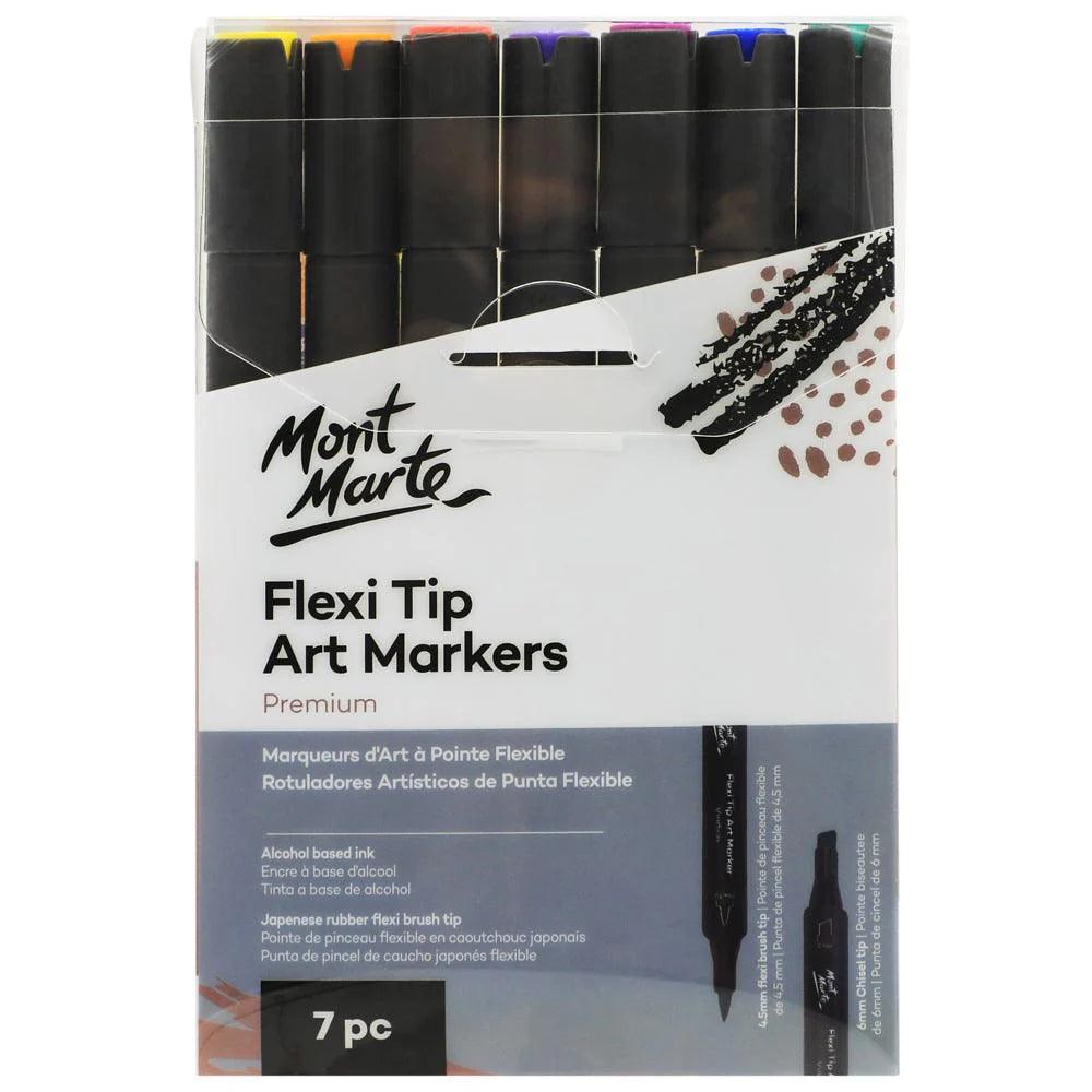 Mont Marte Flexi Tip Art Markers Premium 7pc - Glowish