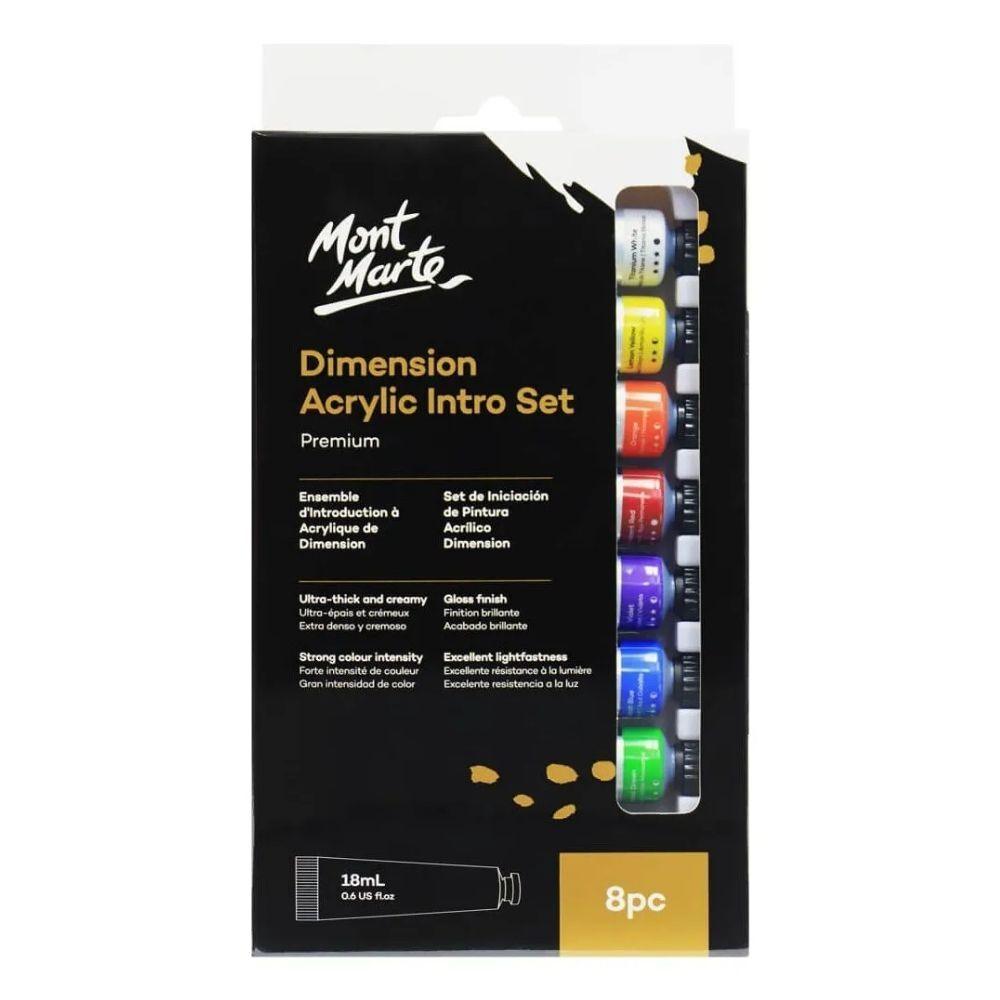 Mont Marte Intro Paint Set - Dimension Acrylic Paint 8pc x 18ml - Glowish