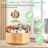 Ohuhu rotating bamboo marker organizer feature 4