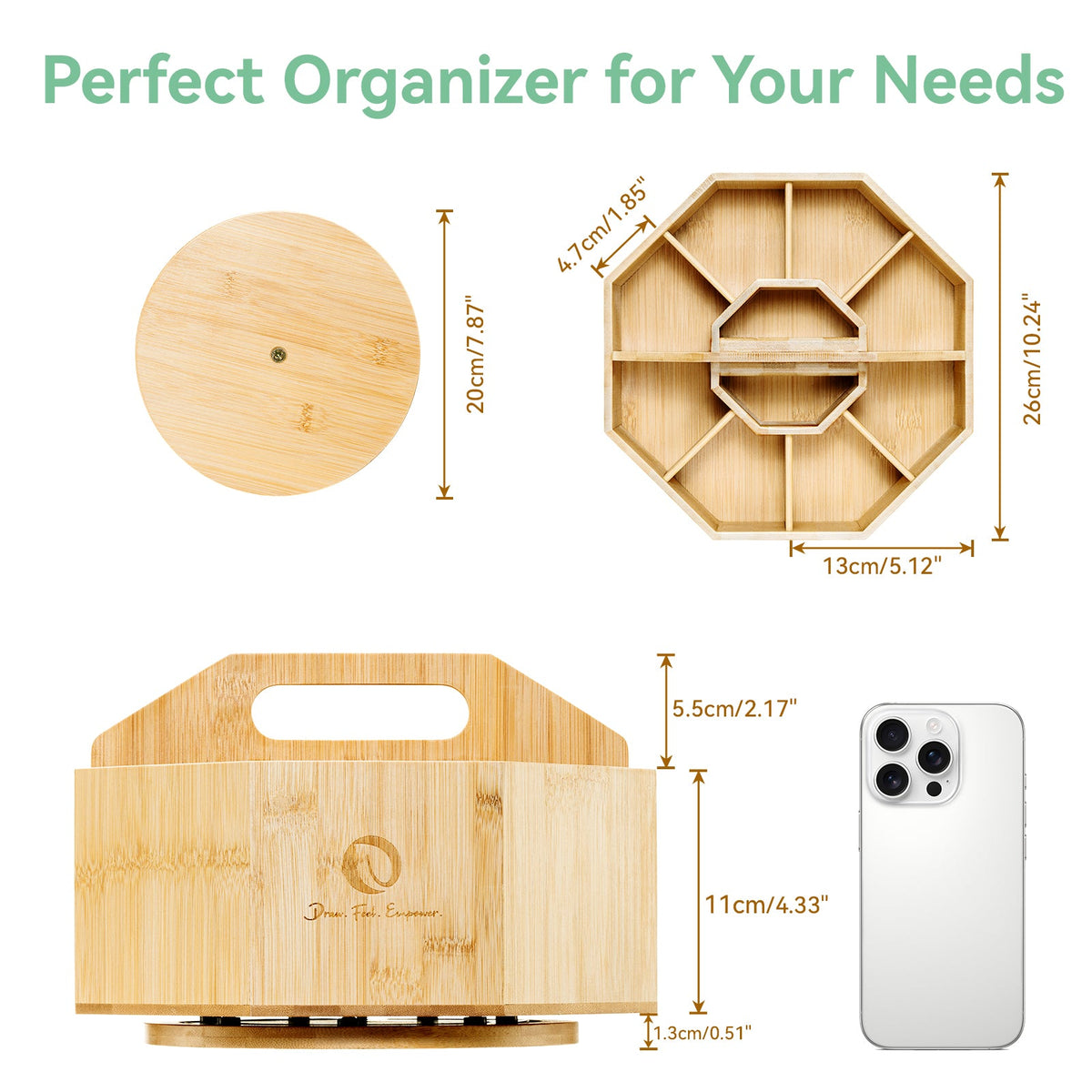 Ohuhu rotating bamboo marker organizer feature 9
