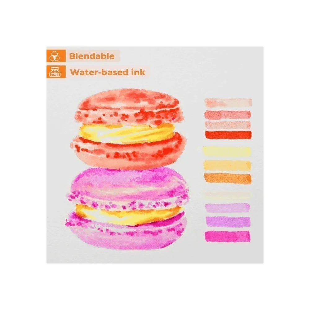 Ohuhu 80-colour water-based brush and extra-fine marker set detail 4