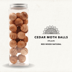 Red Cedar Wood Moth Balls Natural Moth Repellent - Pack of 32 - Glowish