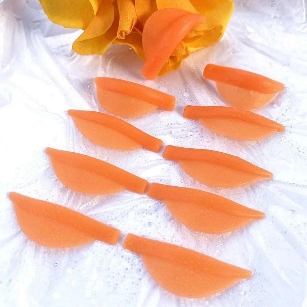 Reusable Orange Eyelash Silicon Pads 5 pairs - Glowish