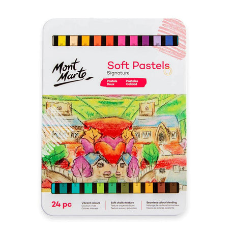 Soft Pastels 24pc Tin Box - Mont Marte - Glowish