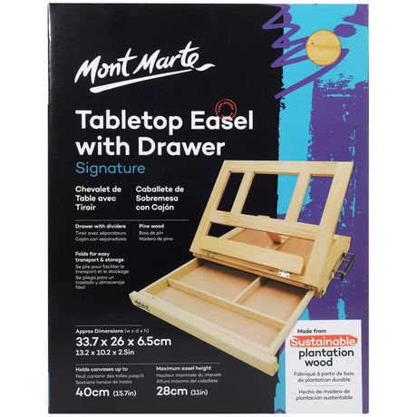 Table Easel with Drawer Signature - Mont Marte - Glowish