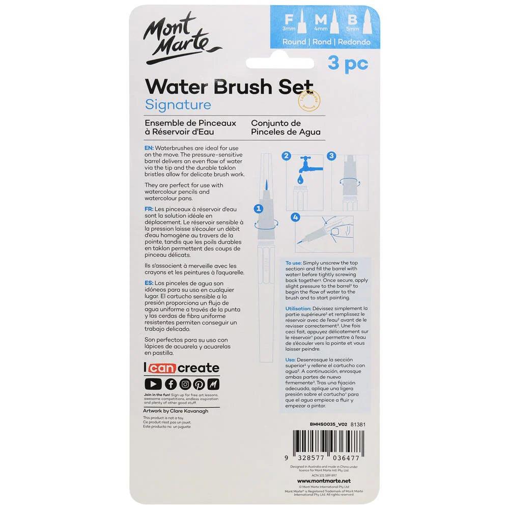 Water Brush Set Signature 3pc - Mont Marte - Glowish