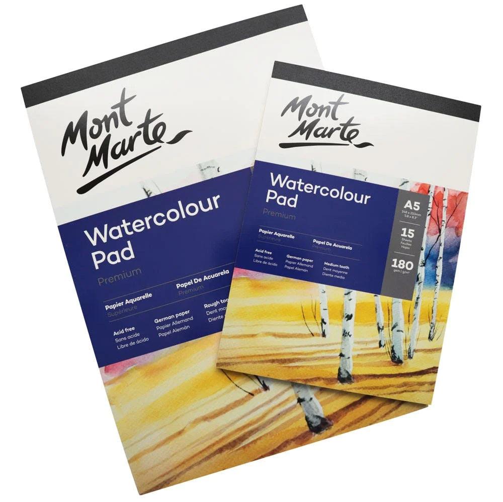 Watercolour Pad German Paper Premium A4 180gsm 15 Sheet - Mont Marte - Glowish