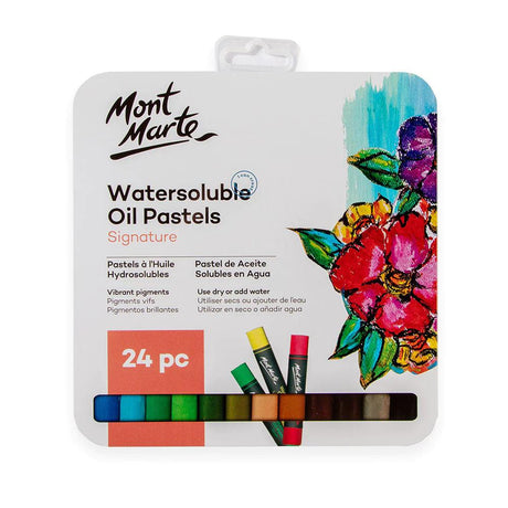 Watersoluble Oil Pastels 24pc in Tin Box - Mont Marte - Glowish