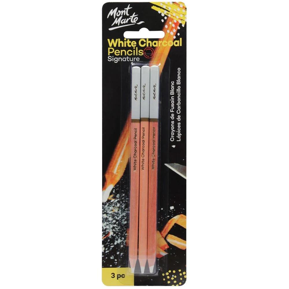White Charcol Pencils Mont Marte Glowish