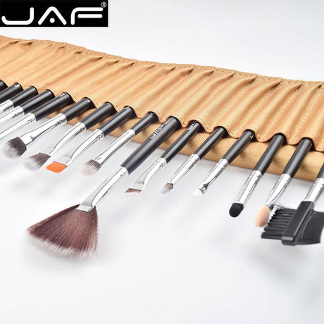 24 Pcs Professional Makeup Brushes with Leather Case - Glowish
