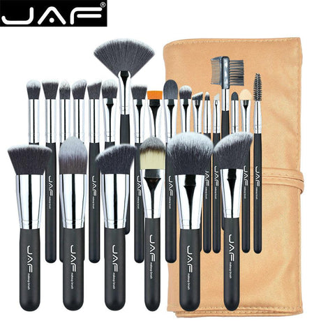 24 Pcs Professional Makeup Brushes with Leather Case - Glowish