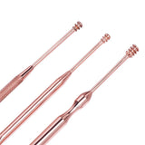 3 Pcs Ear Pick Ear Wax Remover Ear Pick Cleanser kit Rose Gold - Glowish