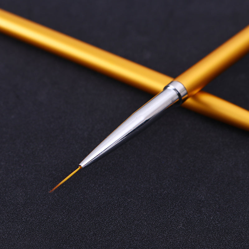 3Pcs Gold Nail Art Lines Painting Pen Brushes