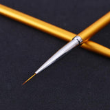 3Pcs Gold Nail Art Lines Painting Pen Brushes - Glowish