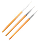 3Pcs Gold Nail Art Lines Painting Pen Brushes - Glowish