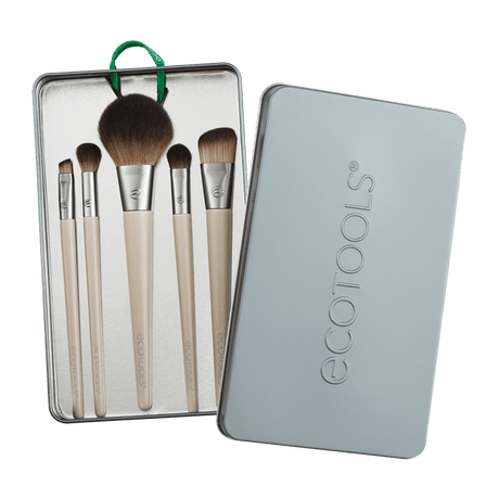 5 pcs Essential Makeup Brushes Set With Storage Tin - EcoTools - Glowish