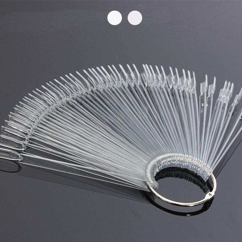 50 PCS Transparent Nail Art False Tips Display Fan Board - Glowish