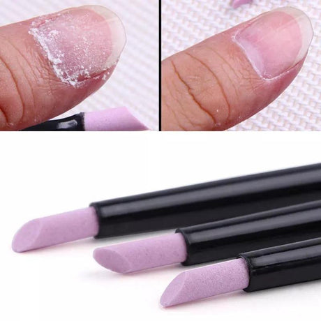 5pcs Professional Nail Art Pusher Black Quartz Head Scrubs Stone Cuticle Stick - Glowish