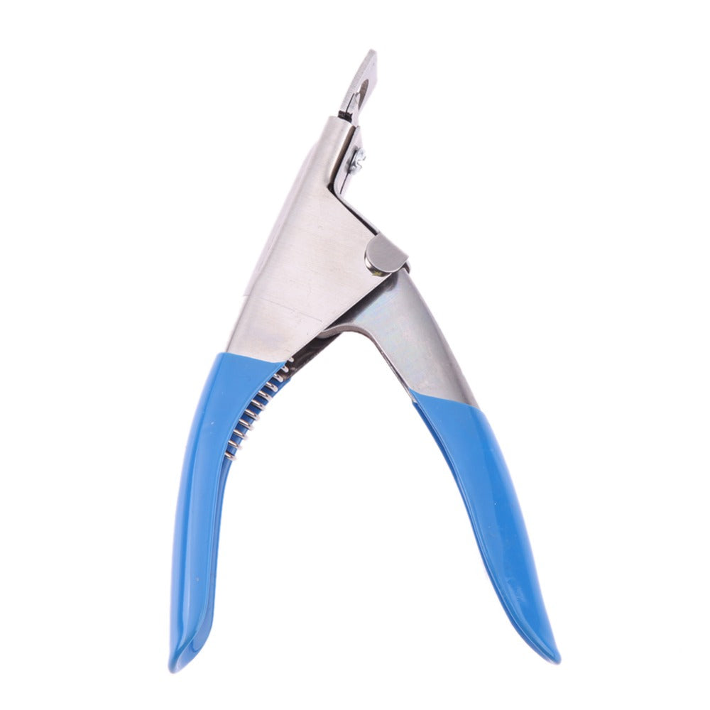 False Nail Clipper Cutter Stainless Steel Blue Acrylic UV Gel Manicure Tool