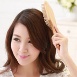 Wooden Paddle Brush Anti-static Spa Massage Wood Hair Comb.