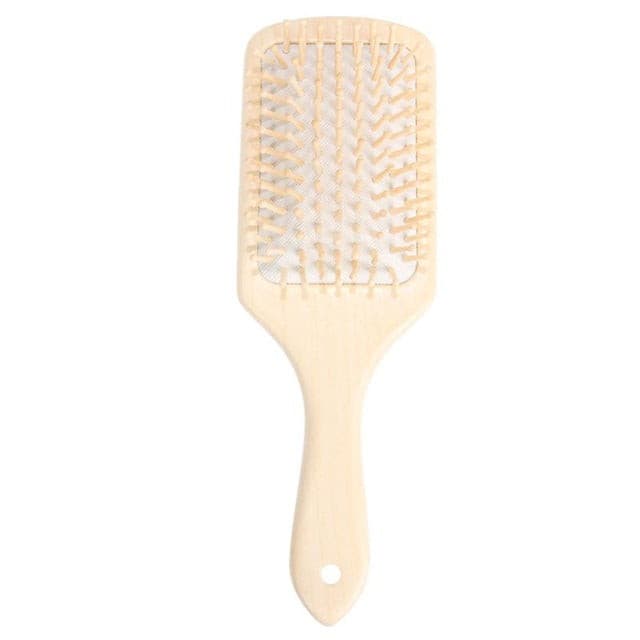Wooden Paddle Brush Anti-static Spa Massage Wood Hair Comb.