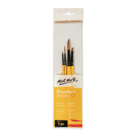 Acrylic Brushes Signature 4pc - Mont Marte - BMHS0009 - Glowish