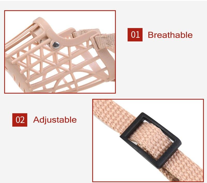 Adjustable Strong Plastic Dog Muzzle Basket - Large - Glowish