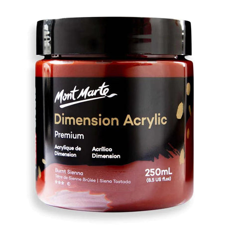 Dimension Acrylic Paint 250ml Pot - Burnt Sienna - Mont Marte - Glowish