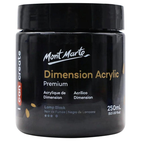 Dimension Acrylic Paint 250ml Pot - Lamp Black - Mont Marte - Glowish