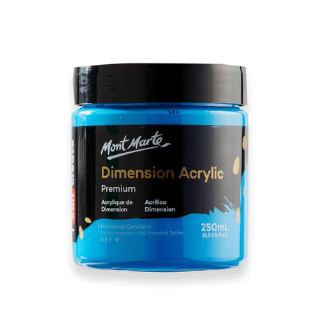 Dimension Acrylic Paint 250ml Pot - Monastral Cerulean - Mont Marte - Glowish