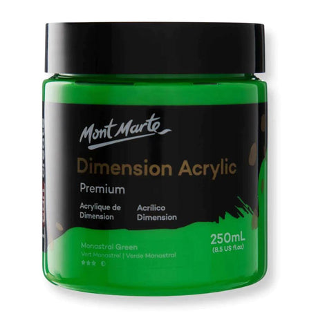 Dimension Acrylic Paint 250ml Pot - Monastral Green - Mont Marte - Glowish