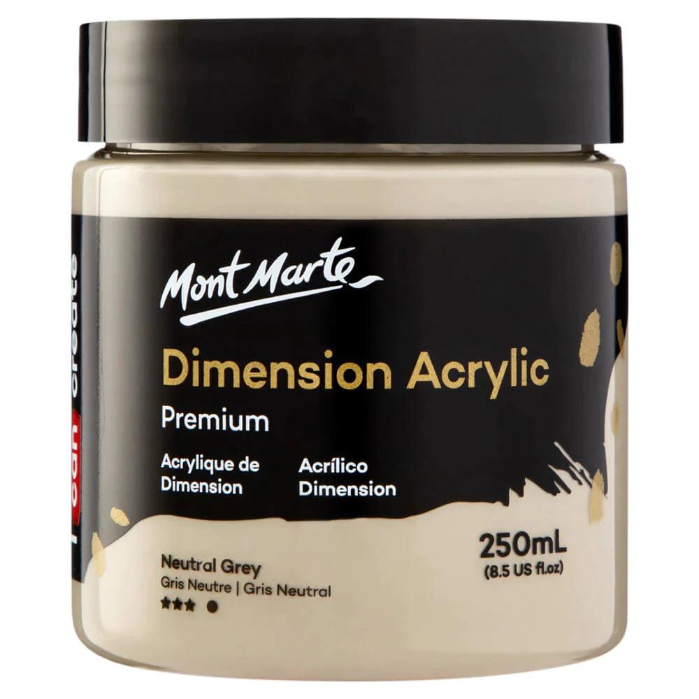 Dimension Acrylic Paint 250ml Pot - Neutral Grey - Mont Marte - Glowish