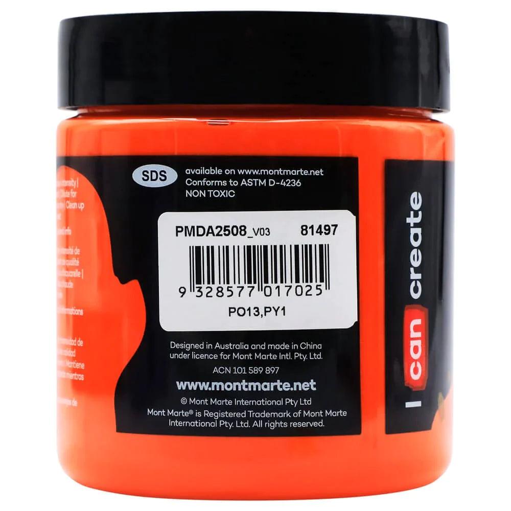 Dimension Acrylic Paint 250ml Pot - Orange - Mont Marte - Glowish