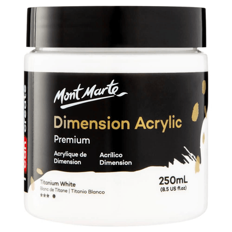 Dimension Acrylic Premium 250ml (8.5 US fl.oz) - Titanium White - Mont Marte - Glowish