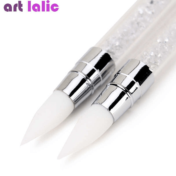 Dual-Ended Rhinestone Silicone Sculpture Pen 3D Carving Dotting Brush Tool - Glowish