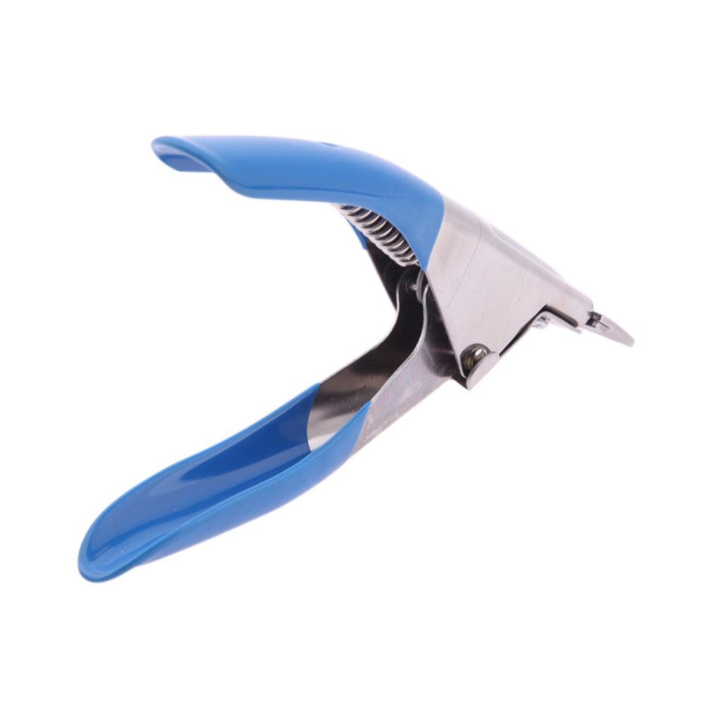 False Nail Clipper Cutter Stainless Steel Blue Acrylic UV Gel Manicure Tool - Glowish